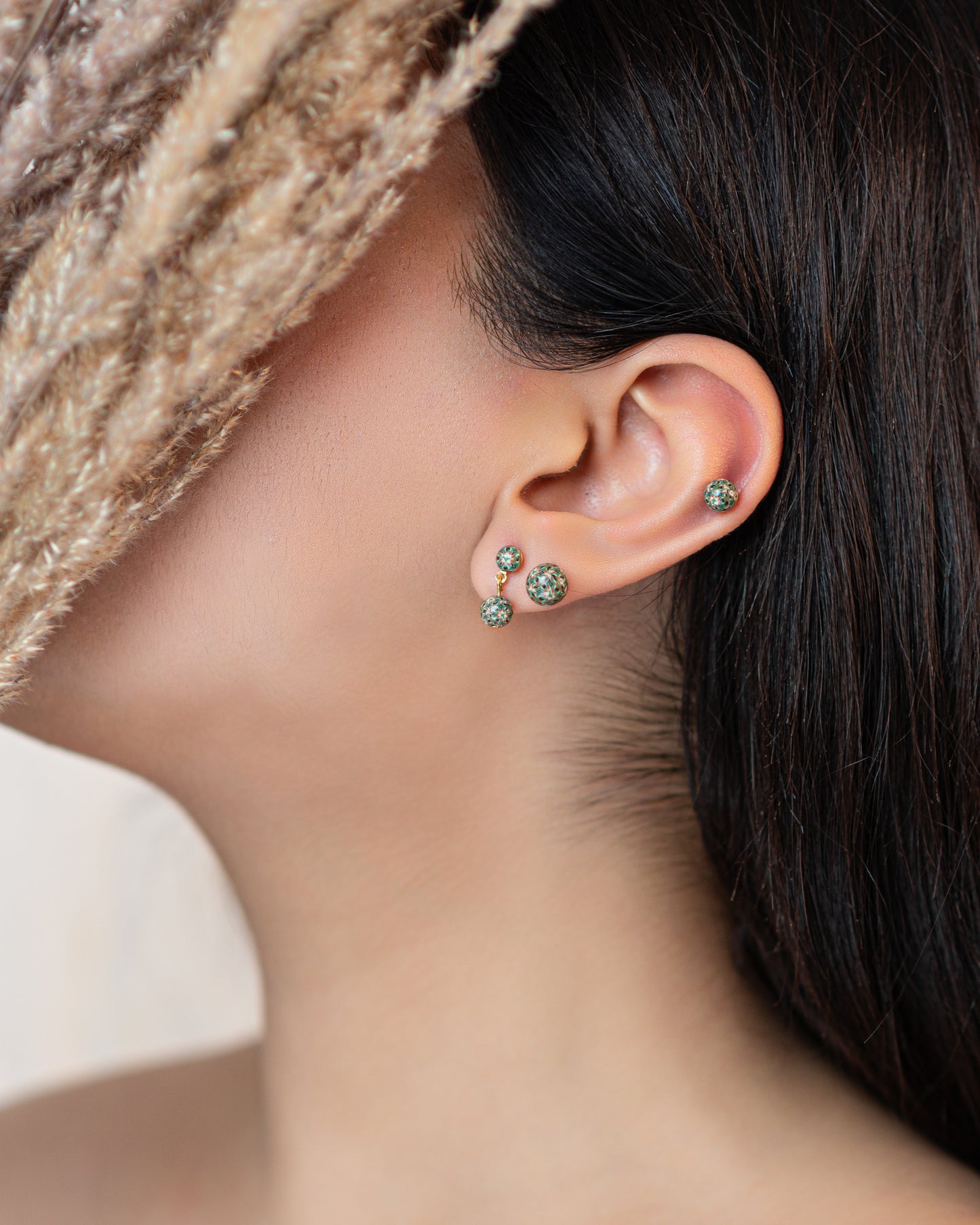 ensemble de 3 paires de clous d'oreilles originales et uniques, boucles d'oreilles assorties