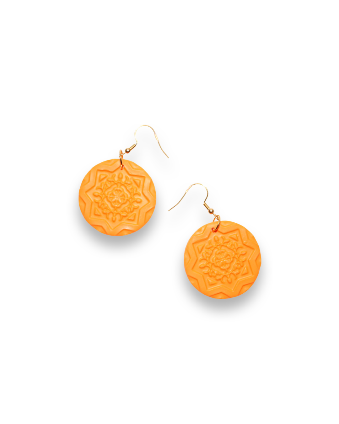 Boucles d'oreilles orange pendantes Cercle