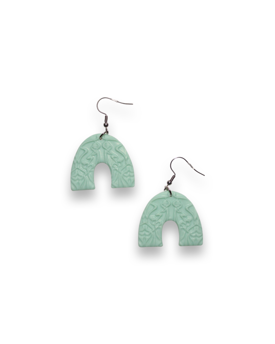 Boucles d'oreilles bleues pendantes U inversé