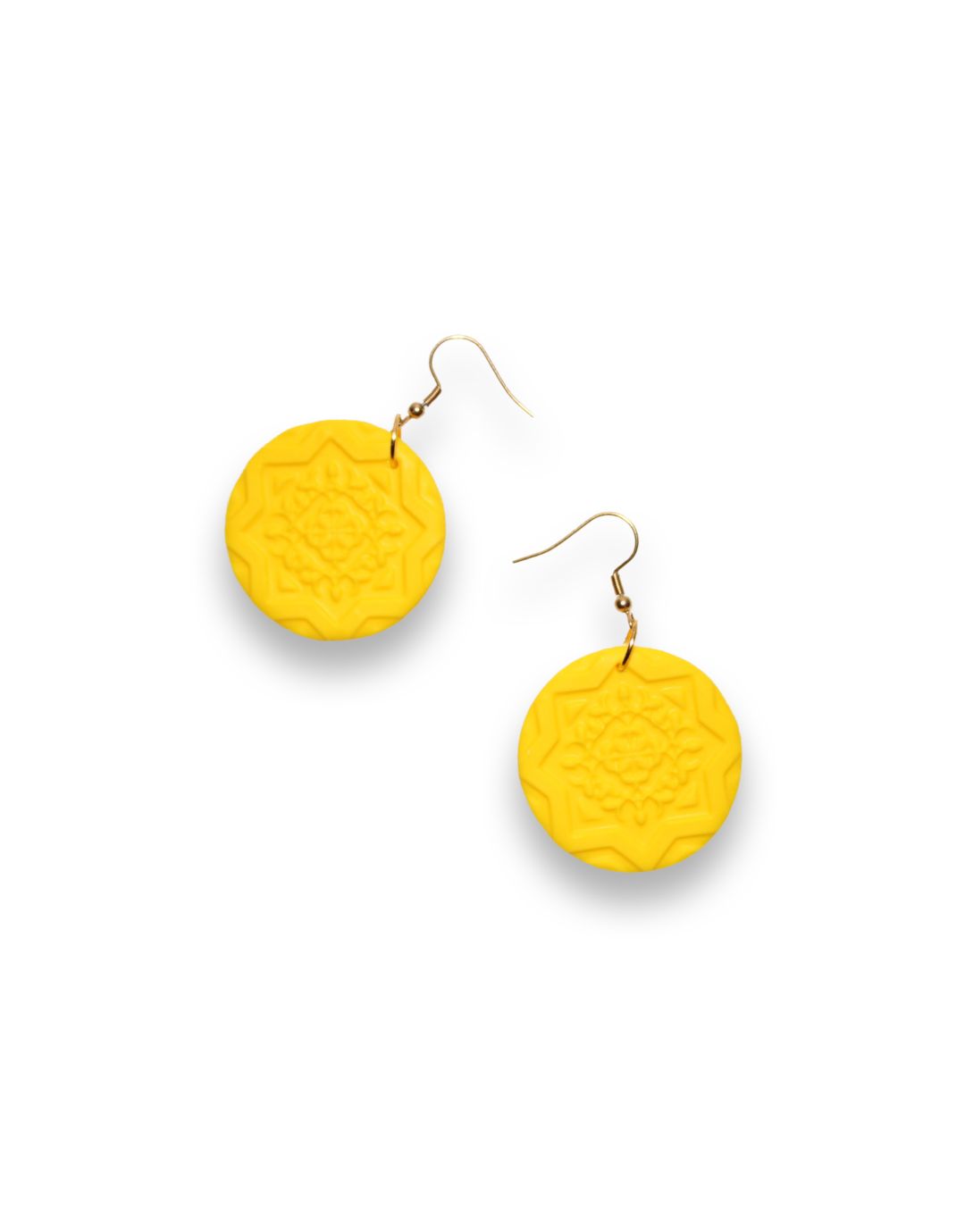 Boucles d'oreilles jaunes pendantes Cercle