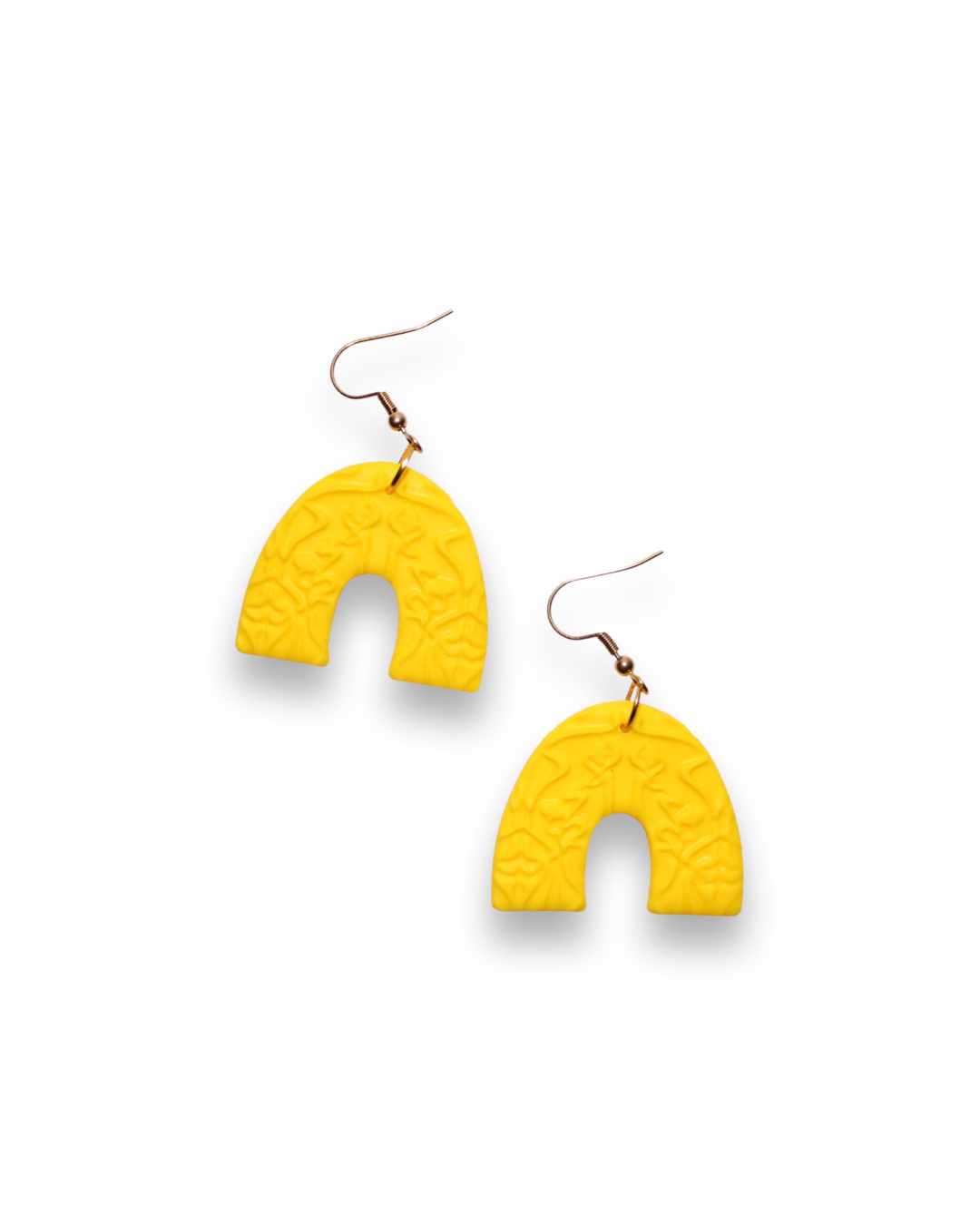 Boucles d'oreilles jaunes pendantes U inversé