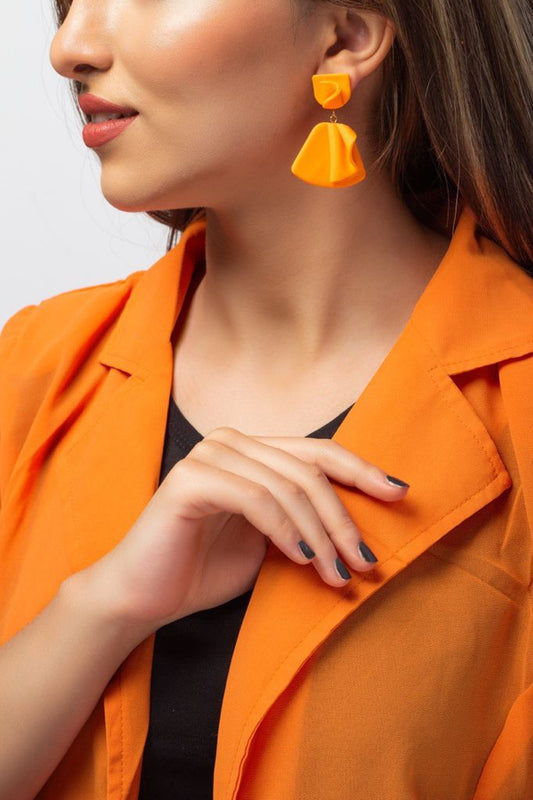 Boucles d'oreilles orange pendantes