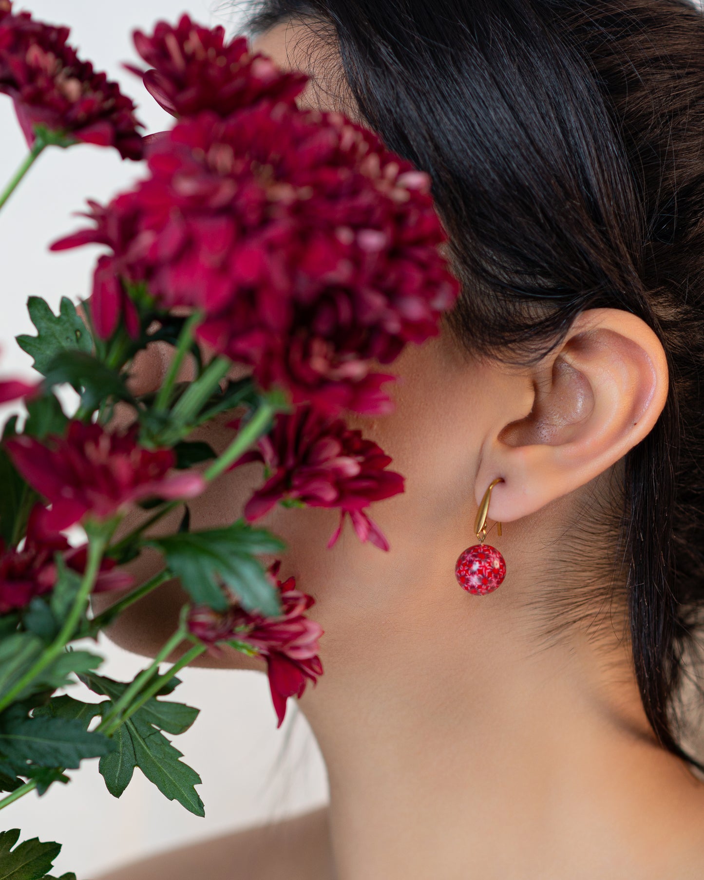 Boucles d’Oreilles Rouges