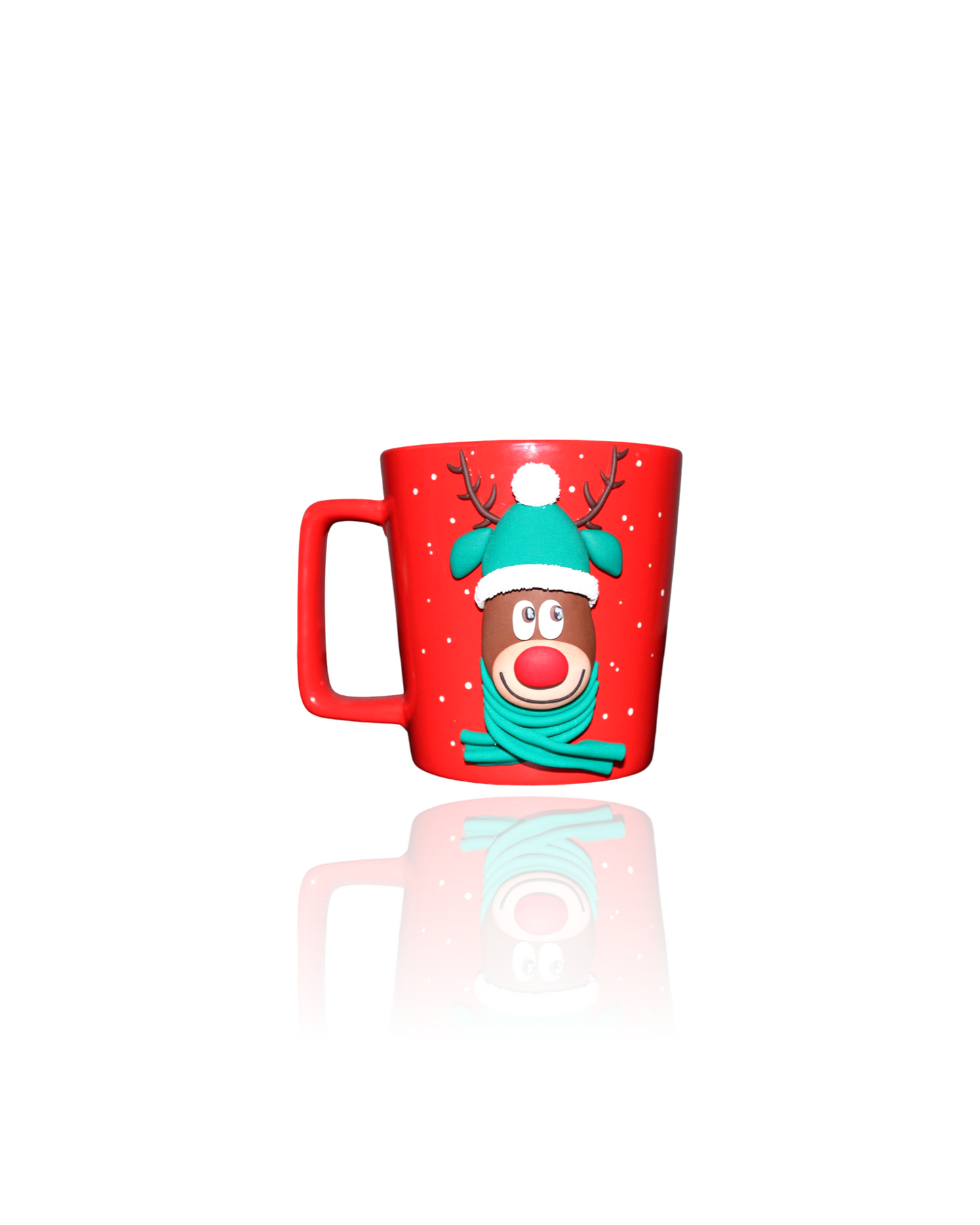 Mug de Noël Rouge Personnalisé Cerf