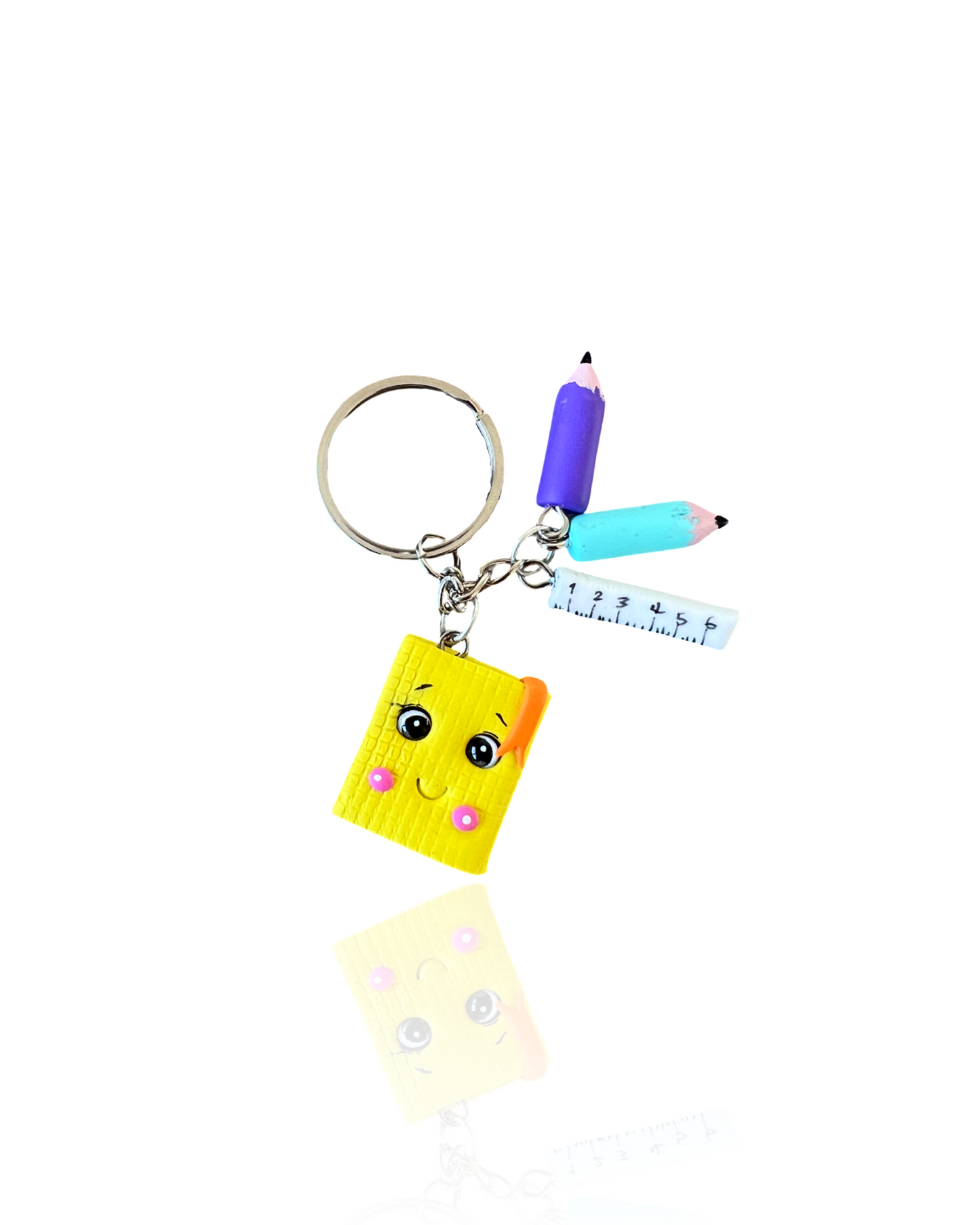 Porte-clés École Cahier Crayons et Règle