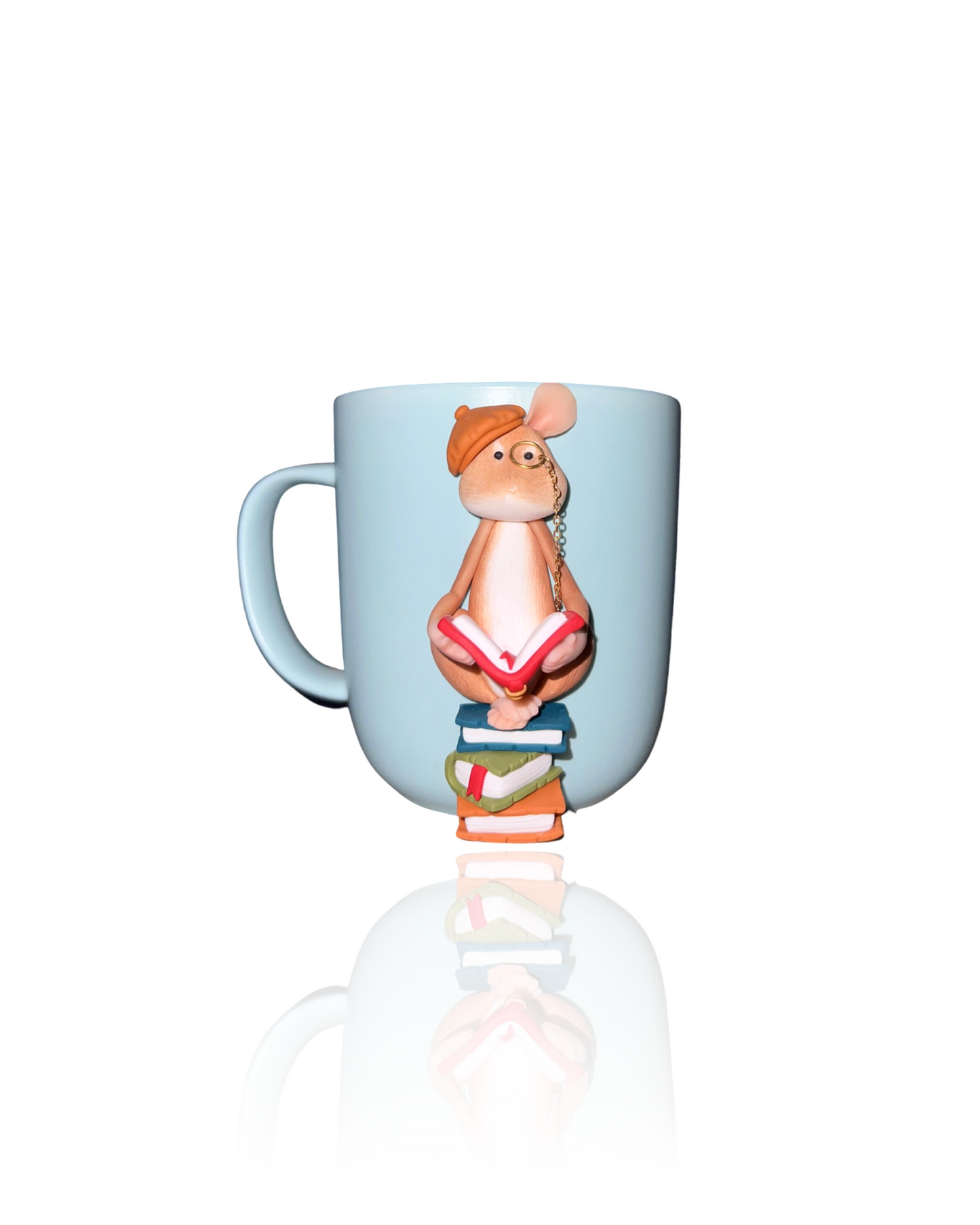 Mug Bleu Souris qui lit des Livres