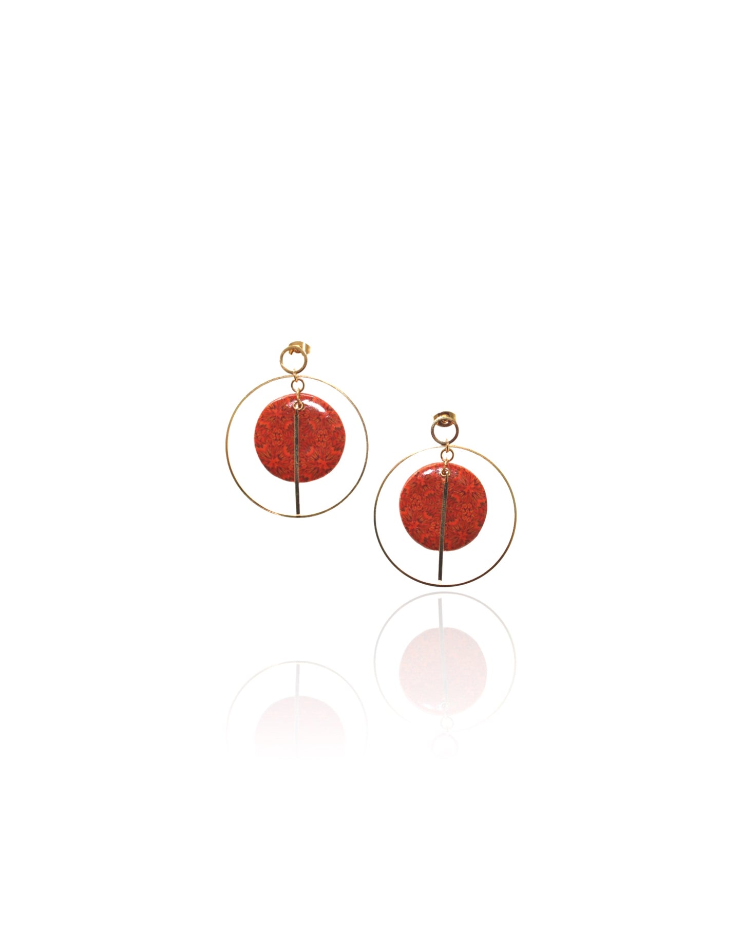 Boucles d’oreilles pendantes orange