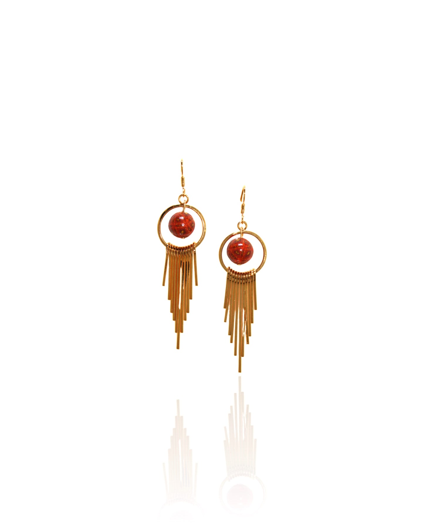 Boucles d’oreilles pendantes orange