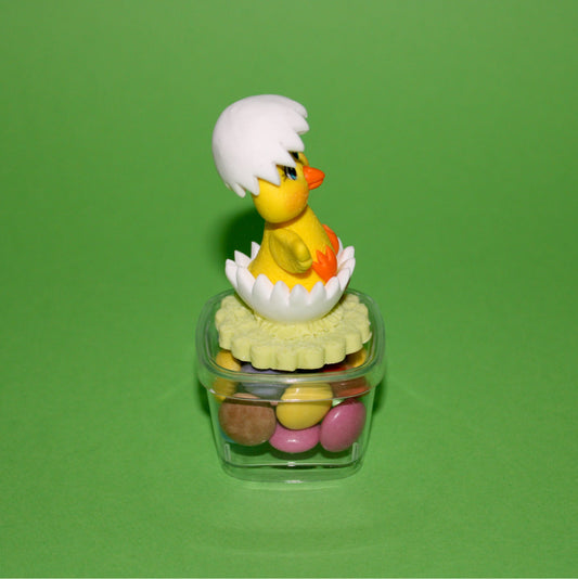 Boîte à Bonbons Transparente Poussin de Pâques
