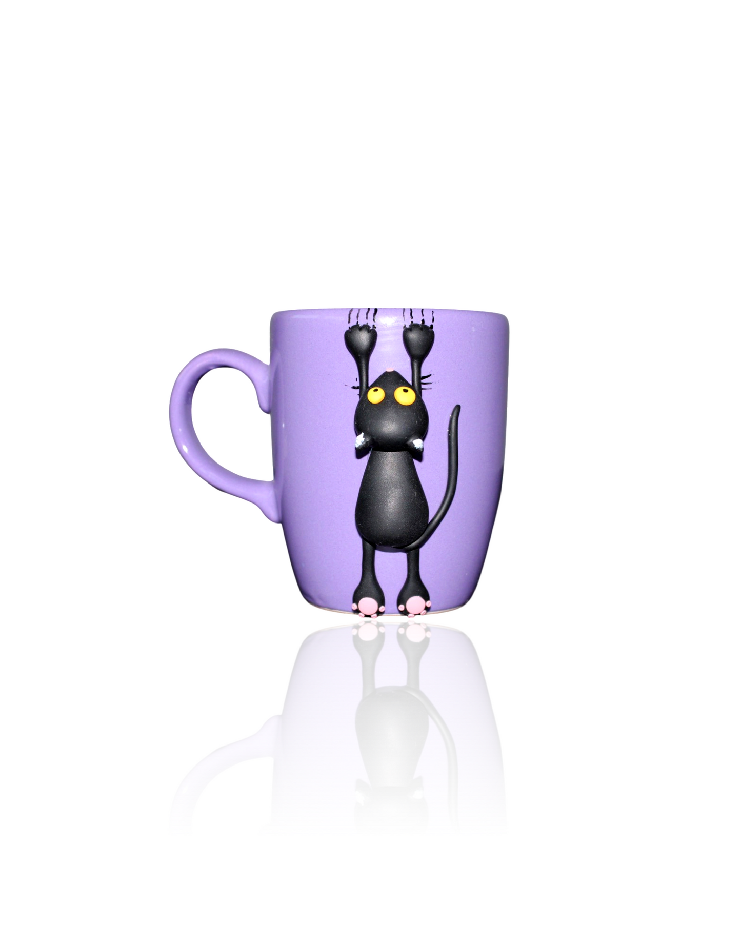 Mug Violet Personnalisé Chat Noir