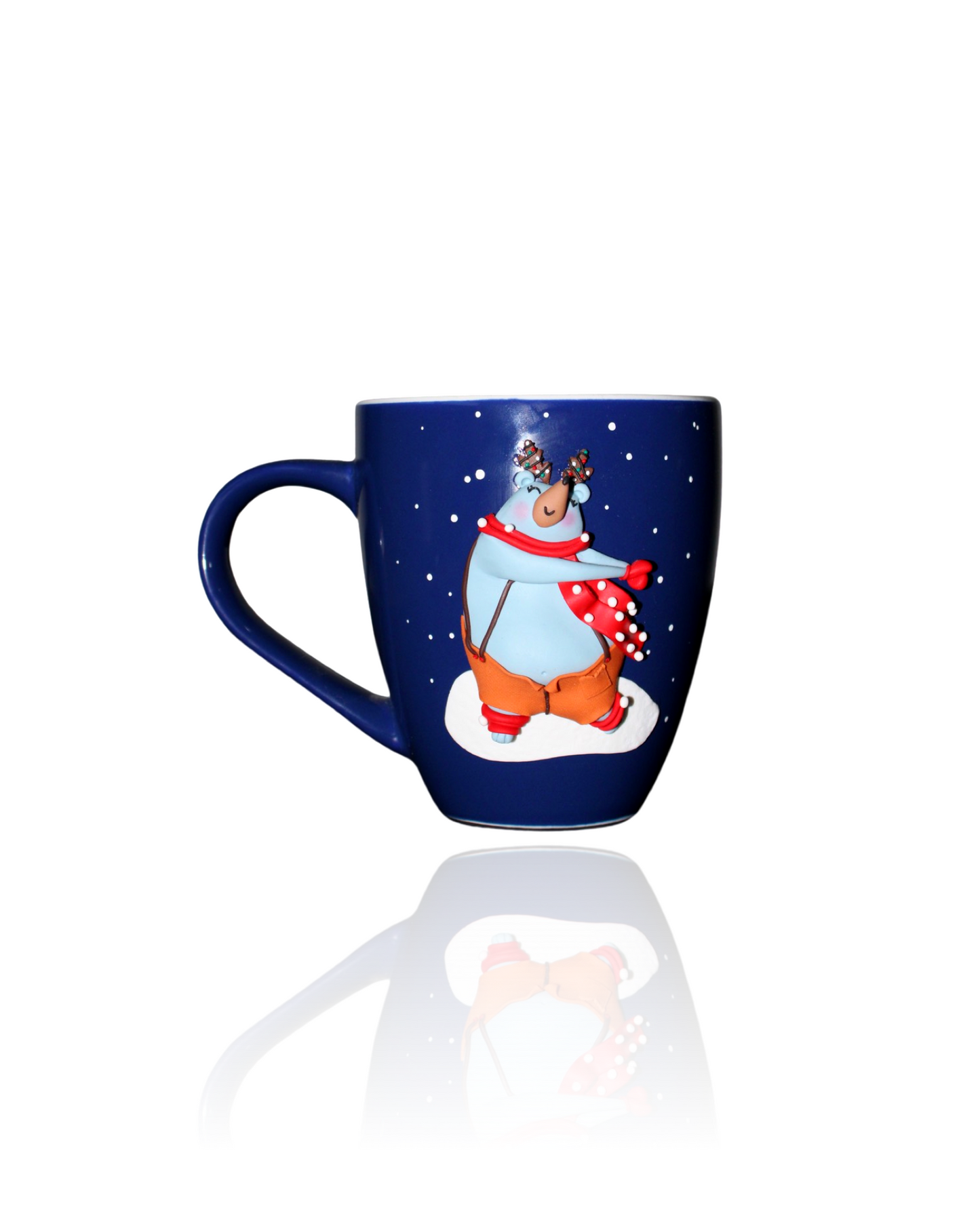 Mug Bleu Personnalisé Ours Noël