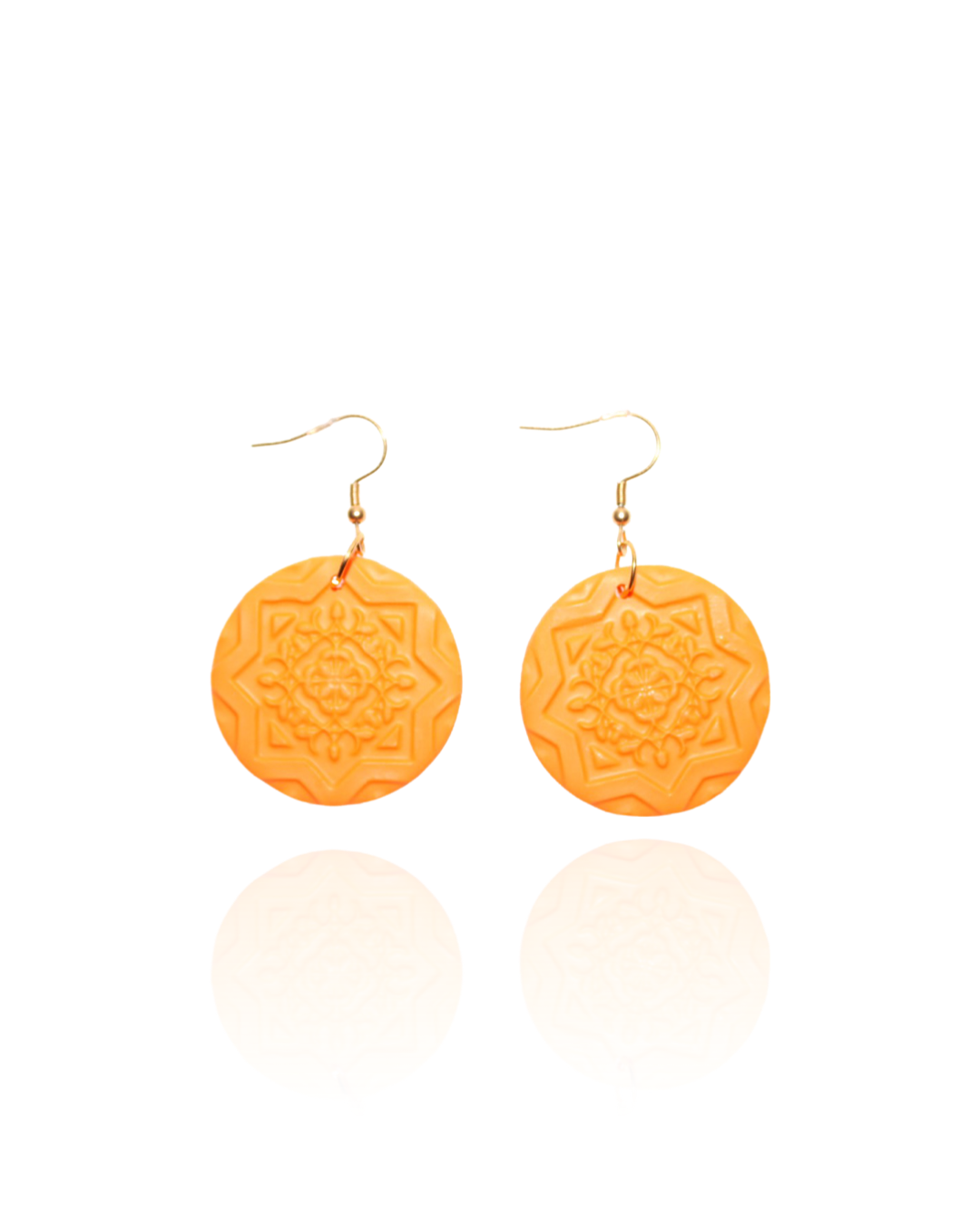 Boucles d'oreilles orange pendantes Cercle