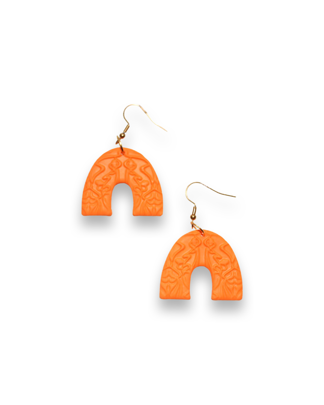 Boucles d'oreilles orange pendantes U inversé