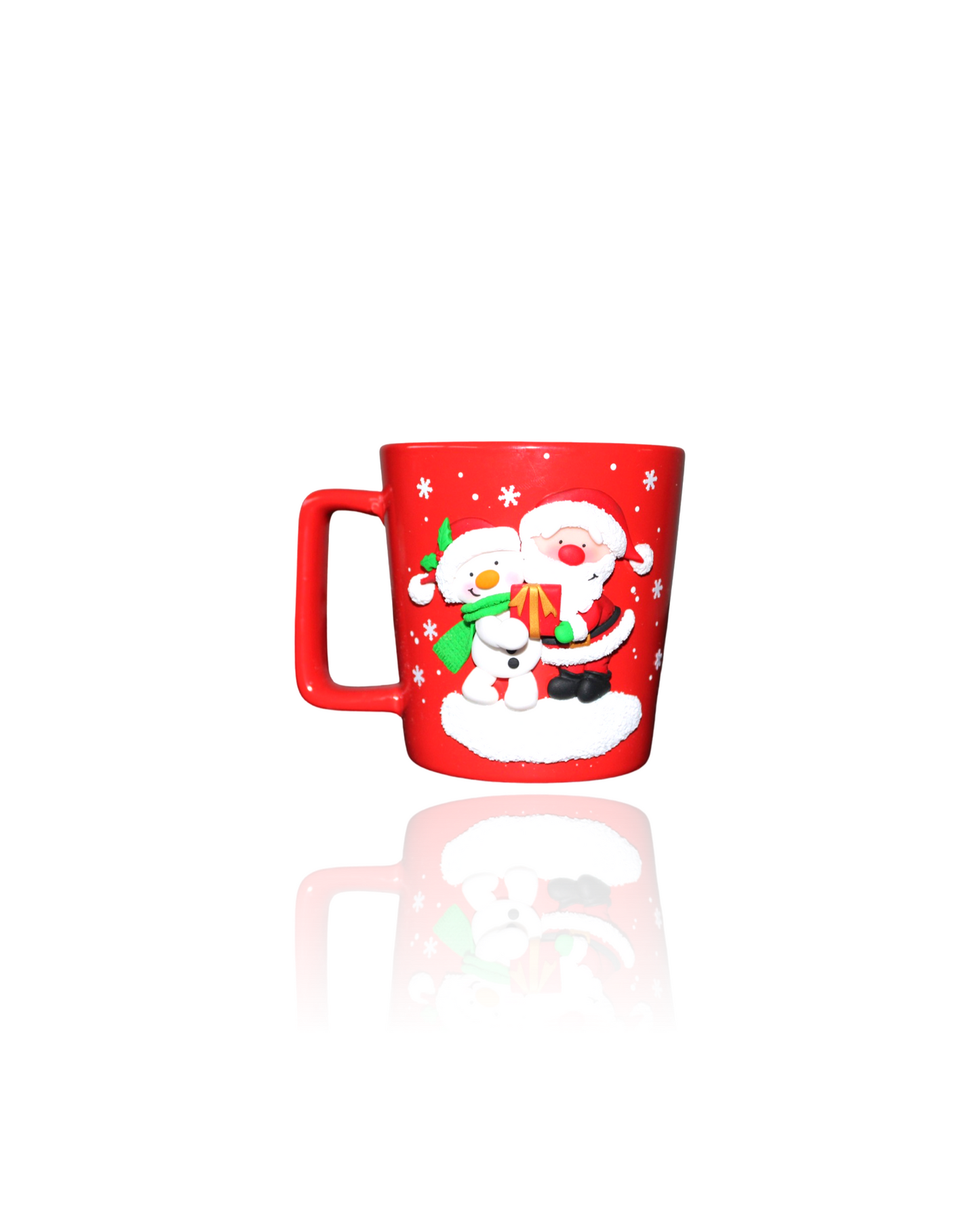 Mug Rouge personnalisé Noël - Père Noël et Bonhomme de neige